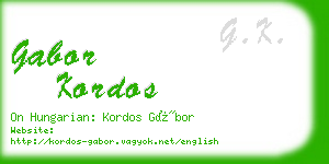 gabor kordos business card